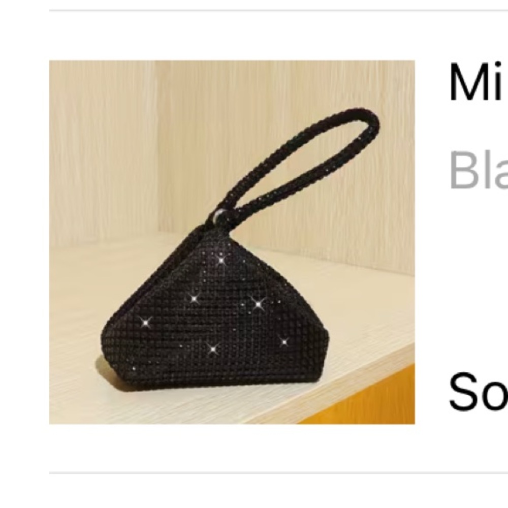 Mini Rhinestone Clutch Bag in Black